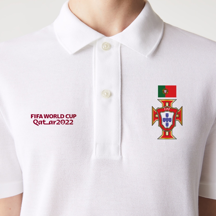 Áo thun polo cổ bẻ tay ngắn nam nữ in logo đội bóng đá các quốc gia, chất cá sấu 4 chiều co dãn, thoáng mát