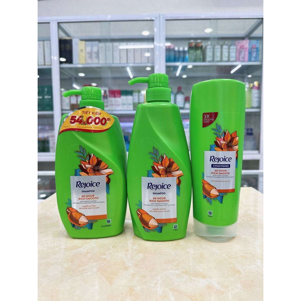 Dầu Gội - Dầu Xả Rejoice Tinh Chất Argan Siêu Mềm Mượt 48H Rich Soft Smooth 900ml - 630ml- 320ml Chính Hãng Mẫu Mới