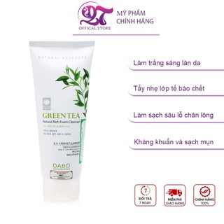 Sữa rửa mặt trà xanh 3in1 Dabo Green Tea Natural Rich Foam Cleanser Hàn Quốc