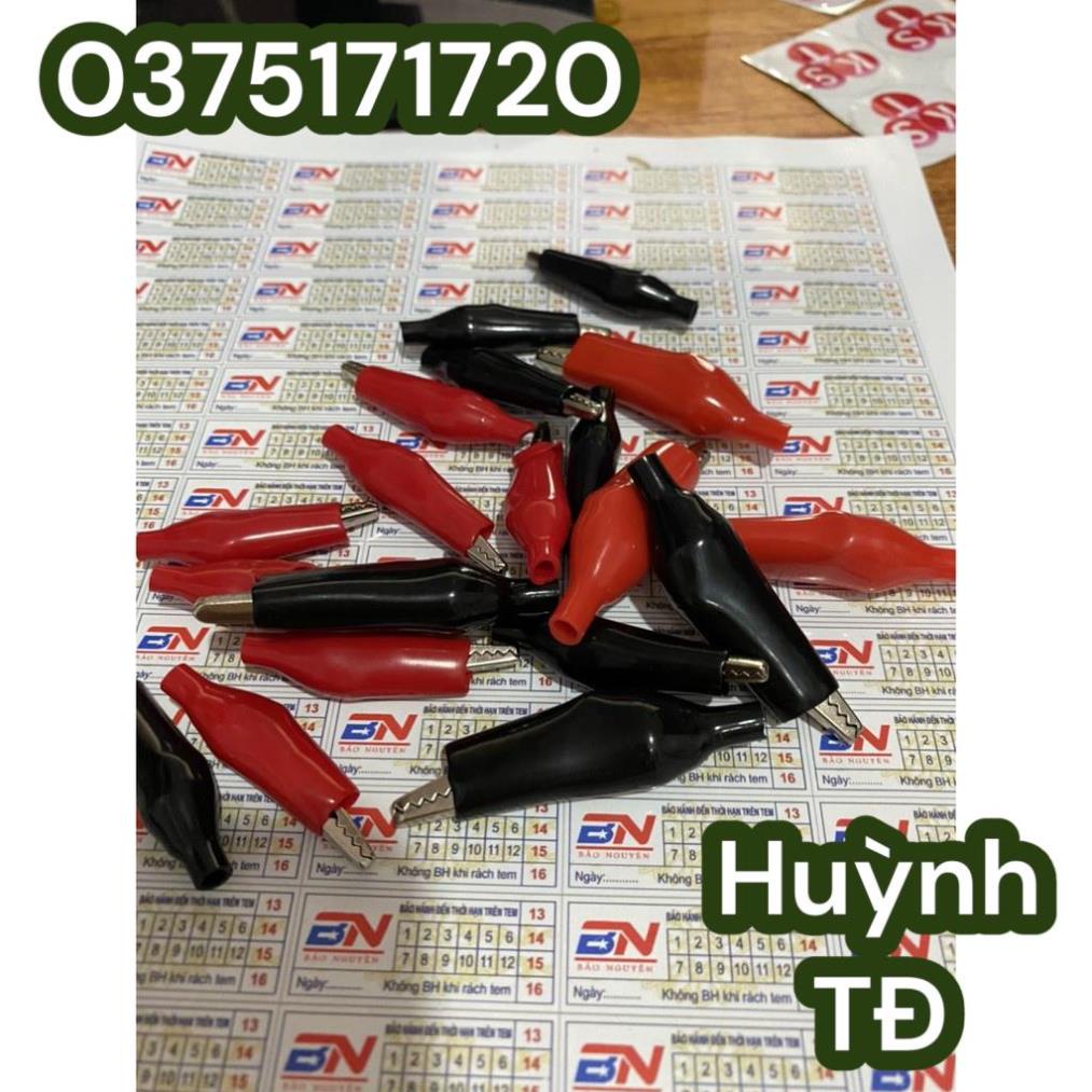 Cặp đầu kẹp cá sấu đỏ đen ( 2 cái)