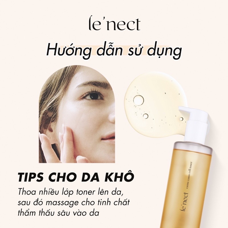 Nước cân bằng BB Le'nect Camu Camu Cell Toner + Bông tẩy trang Le'nect Self Skin Pad