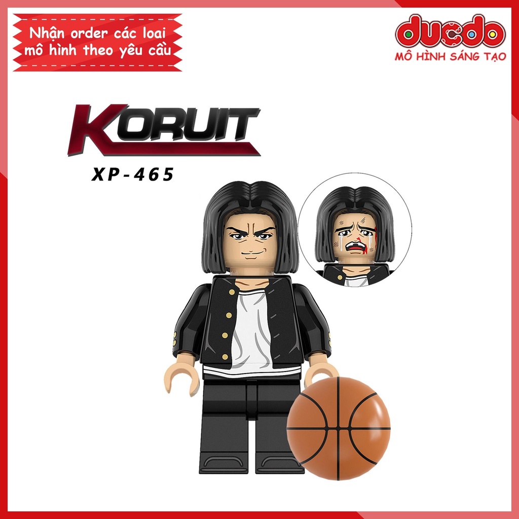 Minifigures Anime Cao thủ bóng rồ Slam Dunk - Đồ chơi Lắp ghép Xếp hình Mini Mô hình Hanamichi Sakuragi KT1060