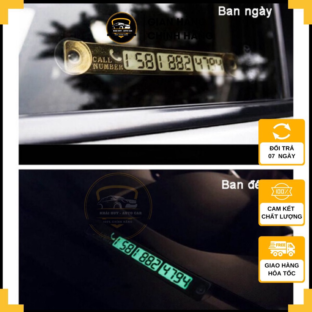 Thẻ ghi số điện thoại phát sáng - Bảng ghi số điện thoại khi đỗ xe ô tô