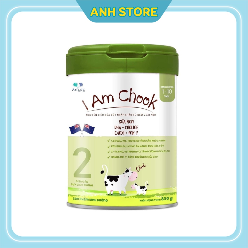 Sữa I Am Chook Số 2 (1-10 tuổi) - Lon 850g, Dinh dưỡng đặc chế giúp trẻ PT cân nặng - tăng chiều cao - trí não