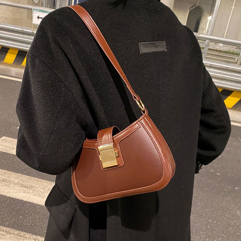 Túi đeo vai YADOU da PU dáng vuông có khóa cài kim loại thời trang trẻ trung dành cho nữ