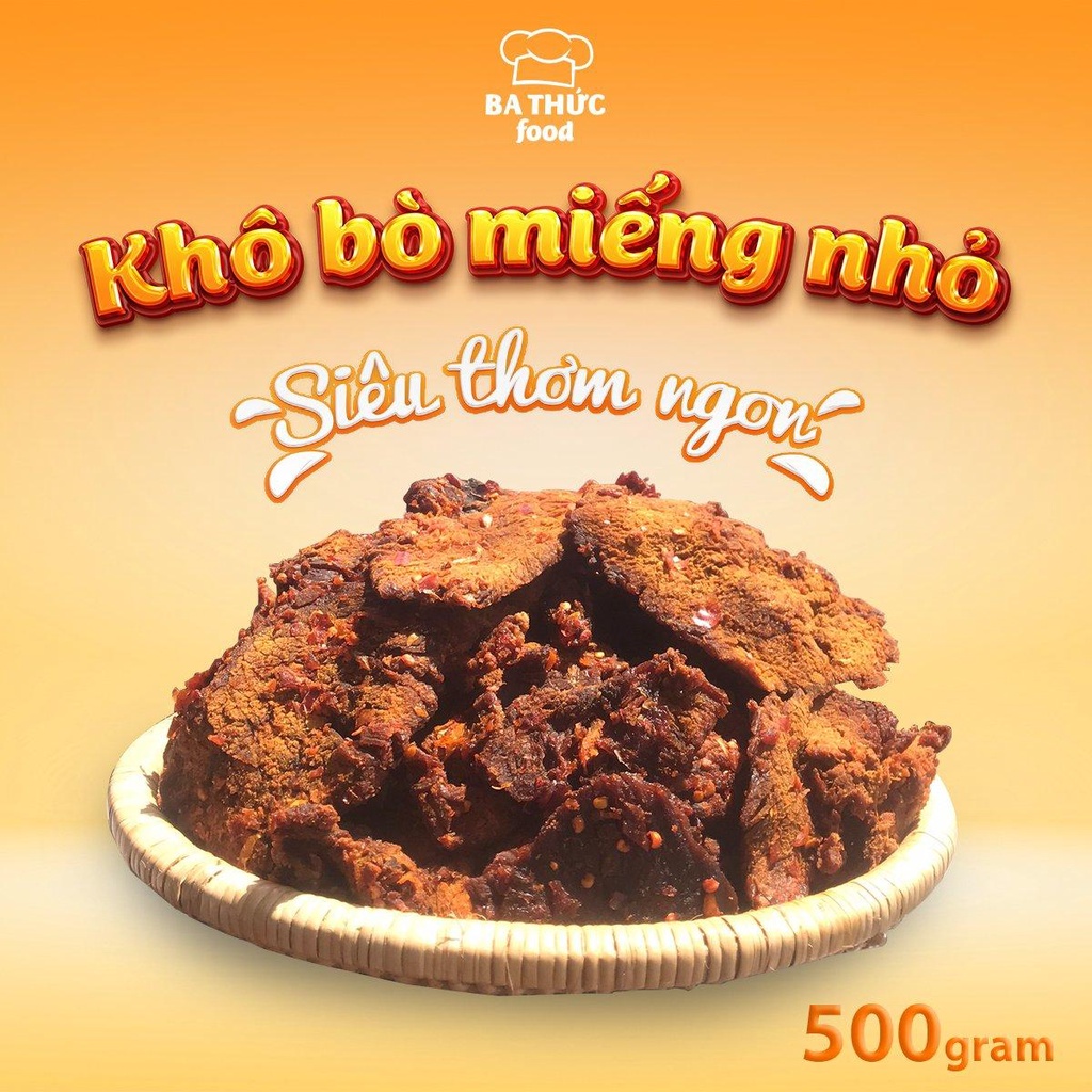 Khô Bò Miếng Ngon đặc sản Tây Nguyên 500Gram - 1KG BA THỨC FOOD