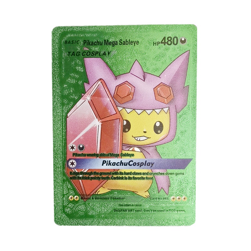 Set 10 / 54 Thẻ Bài Pokemon Nhiều Màu Sắc Bằng Kim Loại Cho Bé