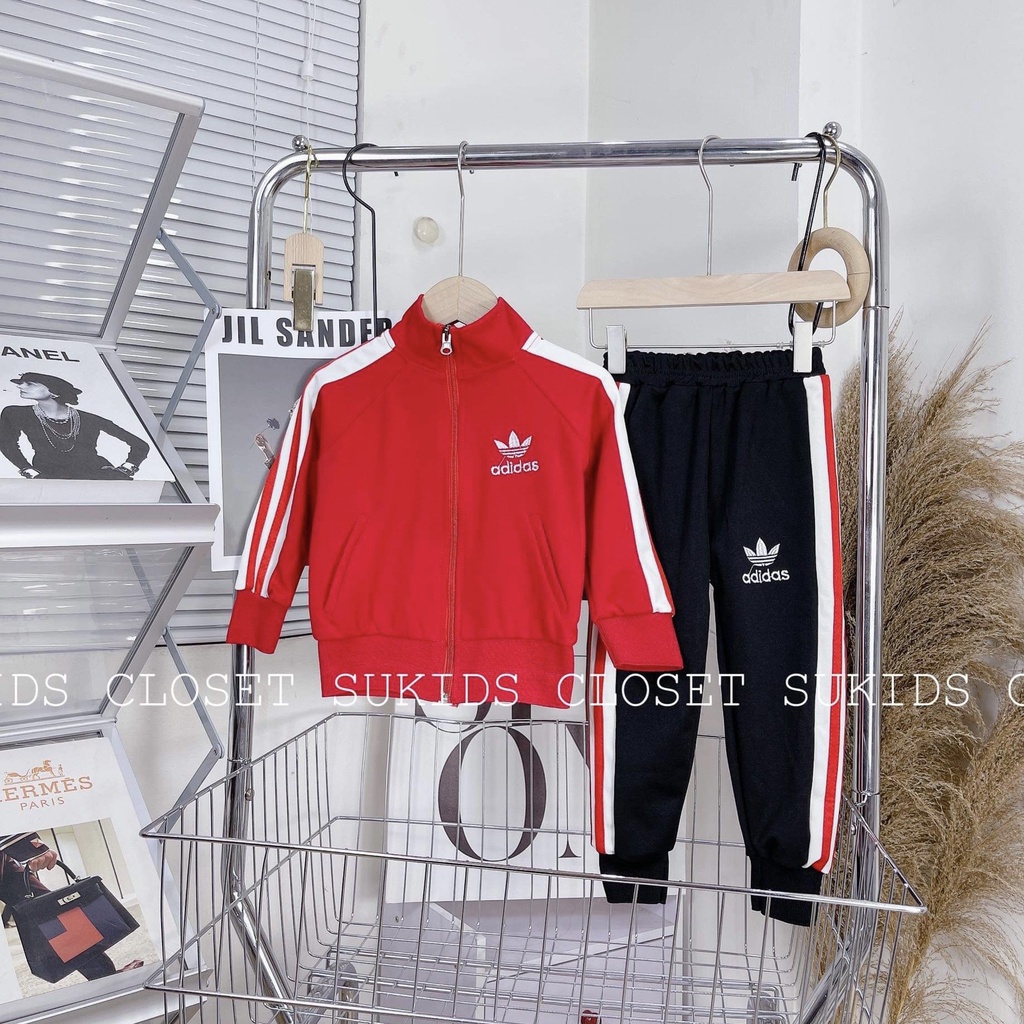 Bộ nỉ thể thao cho bé, Set nỉ thu đông bé trai bé gái 10-40kg