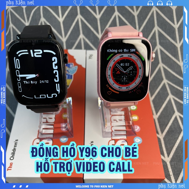 [Lắp Sim, Video Call] Đồng hồ thông minh Y96 Định Vị LBS+Wifi, Gọi Video, Kết nối mạng 4G kiểu dáng SR7