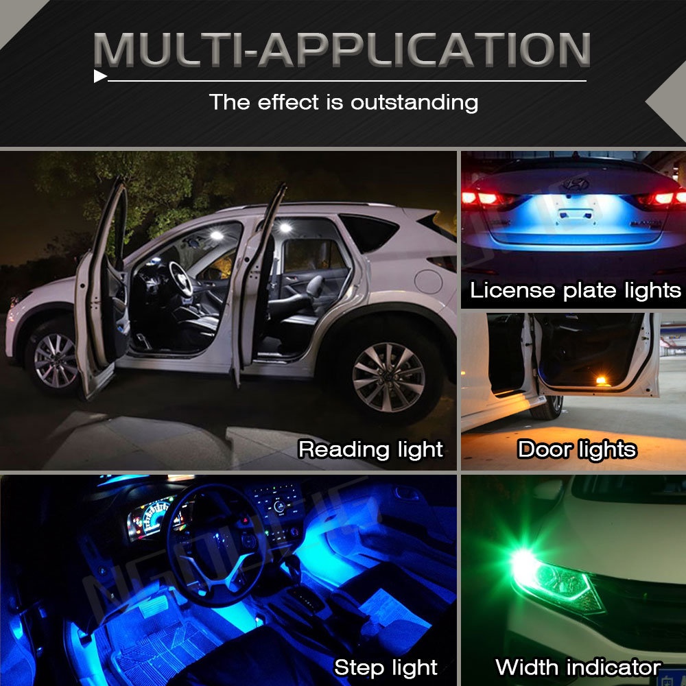 Bóng Đèn LED T10 W5W WY5W 194 168 501 Ánh Sáng Trắng Chất Lượng Cao Cho Xe Mô Tô