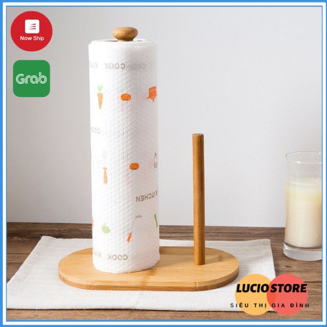 Giấy lau siêu dai họa tiết, kèm cọc Lucinmart