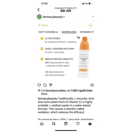 Tinh chất dưỡng sáng da 10% waterless Vitamin C Serum