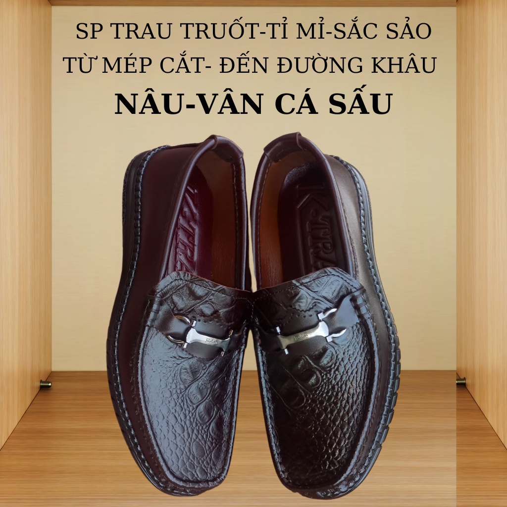 Giày lười da nam mã K269,giày da nam cao cấp,dòng sản phẩm thủ công thượng hạng,chất da bò nhập khẩu với màu đen và nâu.