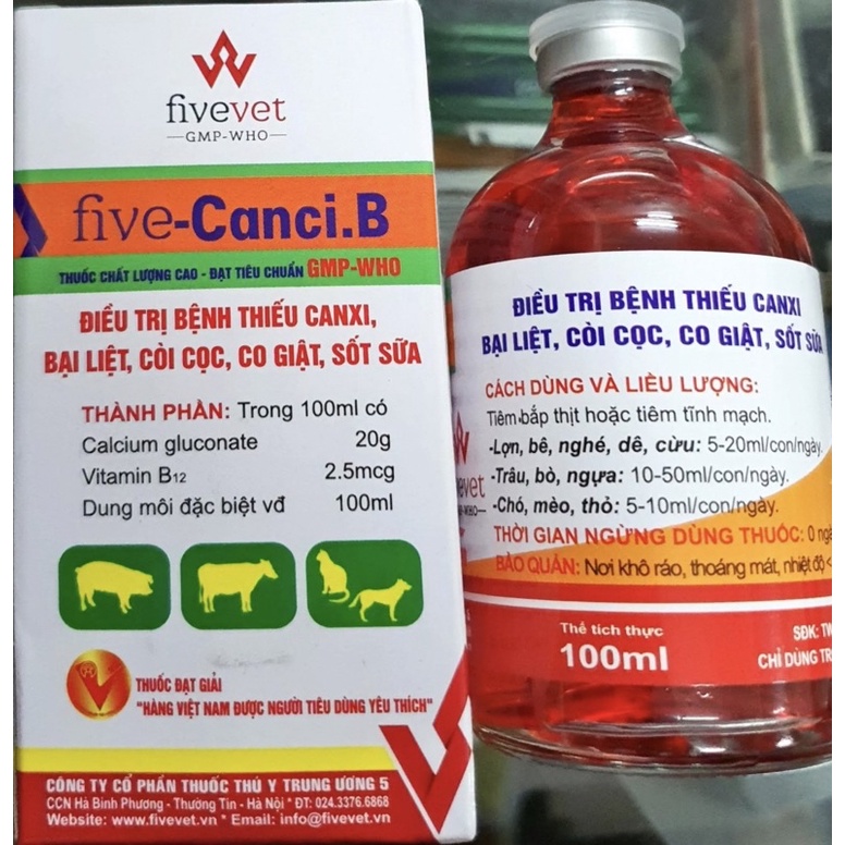 1 Chai Canxi b12 tăng lực bồi bổ dùng cho vật nuôi.
