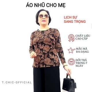 Áo kiểu nữ trung niên áo cho mẹ dài tay kim tuyến mặc thu đông sang trọng quà tặng ý nghĩa cho bà TCHIC