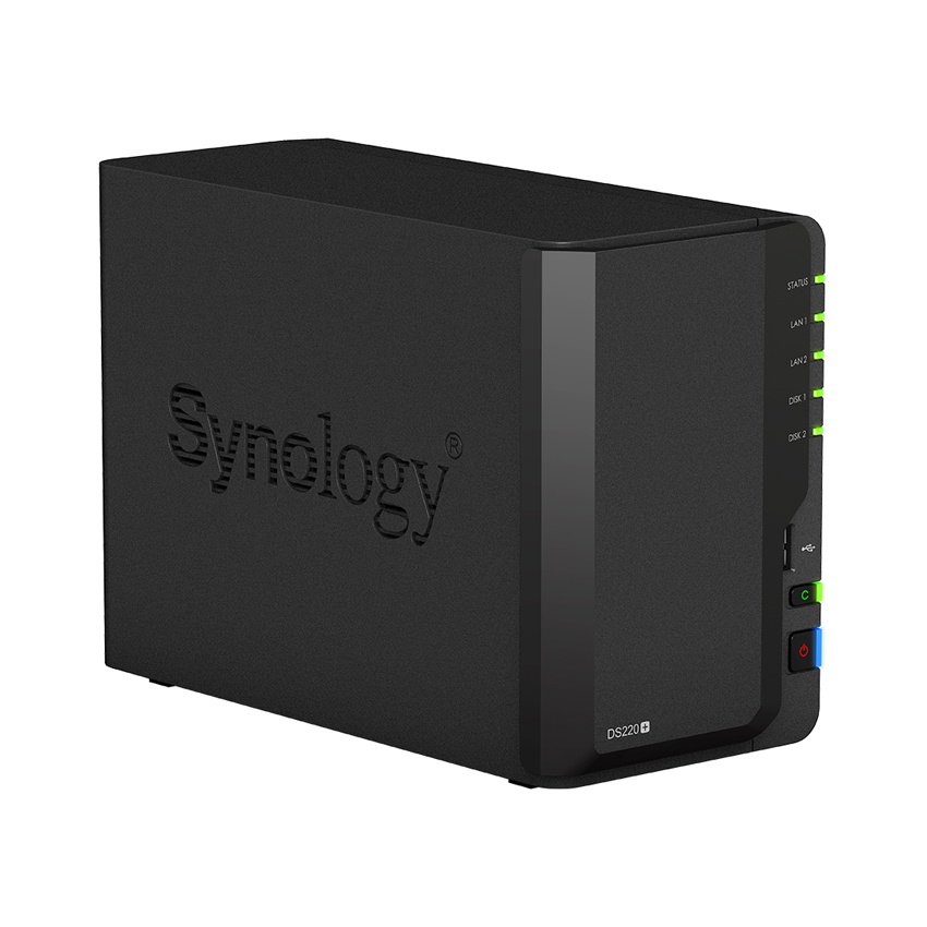 Thiết bị lưu trữ mạng Synology DS220+ 2-bay DiskStation, Dual Core 2.0 GHz (turbo to 2.9 GHz), 2GB RAM (up to 6GB), 2YWT