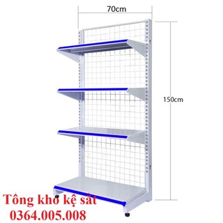 Kệ siêu thị lưng lưới cao cấp - dài 70cm x cao 1.5m x 4 mâm
