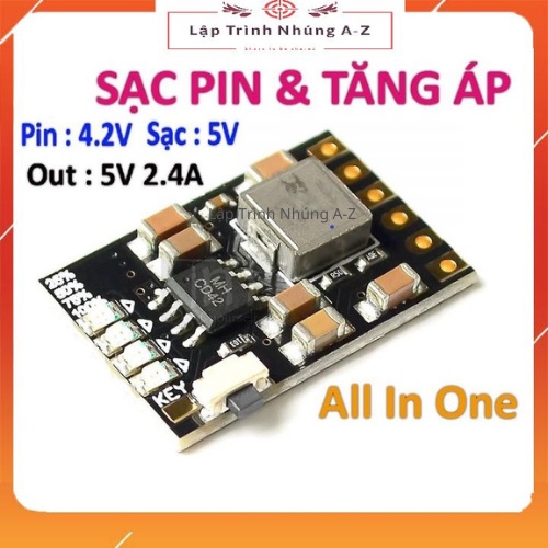 [Lập Trình Nhúng A-Z][52] Mạch Sạc Và Bảo Vệ Pin Lithium 3.7V/4.2V - Có Tích Hợp Tăng áp 5V 2A