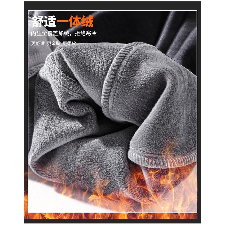 Plus Quần Dài Lót Nhung Dày Dặn Phong Cách Thời Trang Thu Đông 2022 Cho Nam Giới