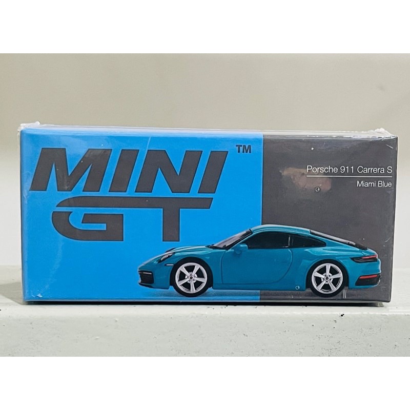 Hobby Store xe mô hình Mini GT No 435 Porsche 911 Carrera S Miami Blue ( Full Box, Full Seal )