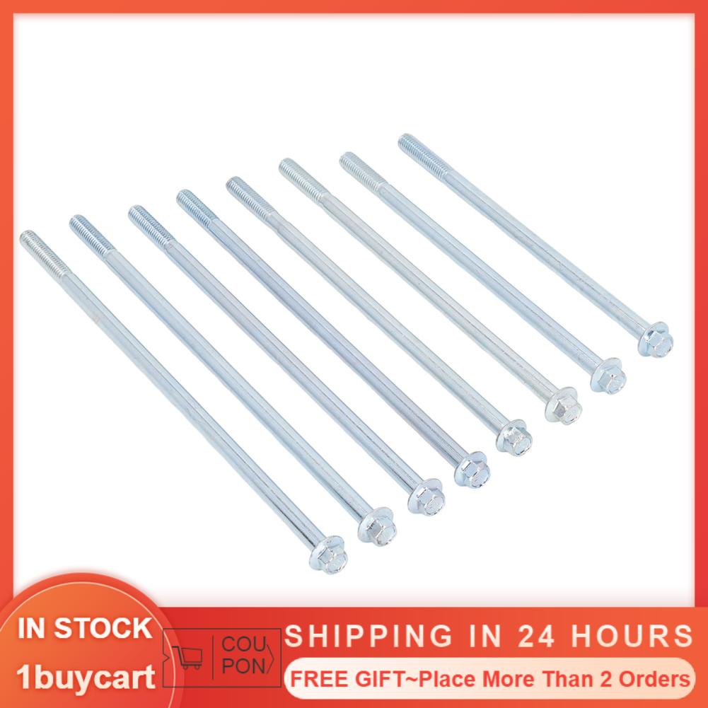 1buycart 20Pcs Hex Flange Bolt Extended M8 Carbon Steel Head Screw for Generator Blue White Zinc