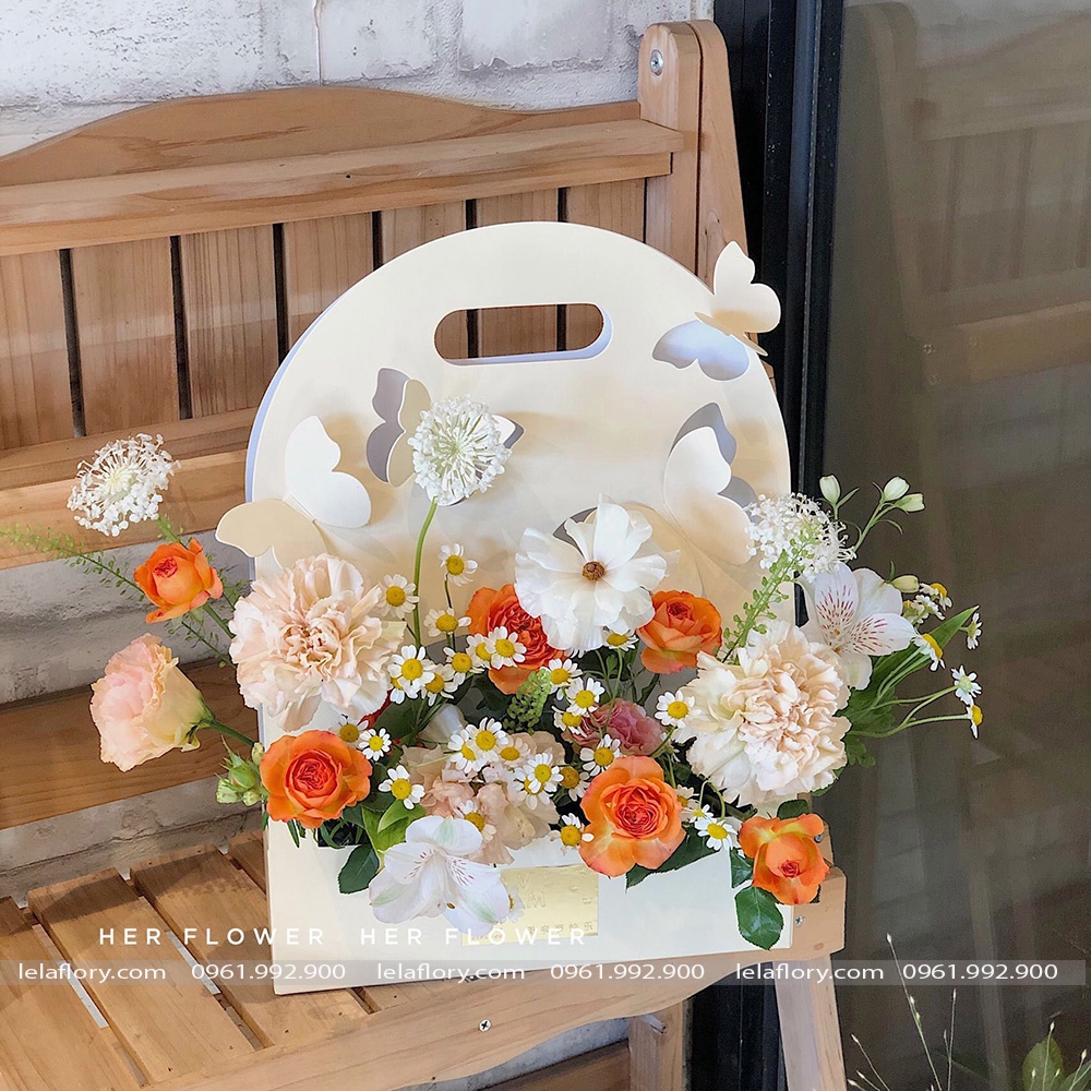 Túi giấy cắm hoa Cánh Bướm chuyên dùng để cắm hoa tươi, hoa sáp (1 chiếc) - THH0094
