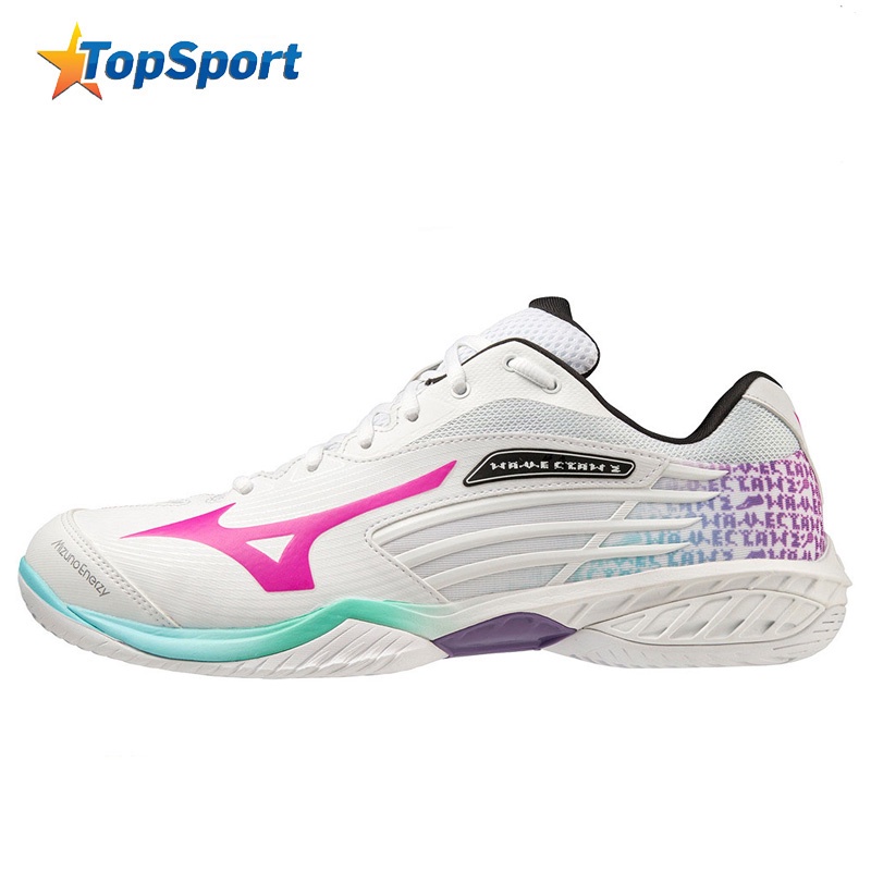 Giày cầu lông Mizuno nam chính hãng WAVE CLAW 2 mẫu mới màu trắng 71GA211001