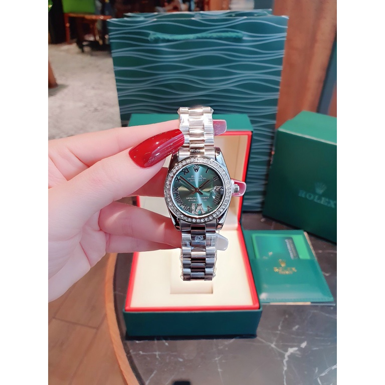 Đồng Hồ nữ Thụy Sỹ Sang Trọng , Đồng Hồ rolex , Dây Thép Cao Cấp Chống Rỉ, Mặt Kính Sapphire Chống Chầy, V