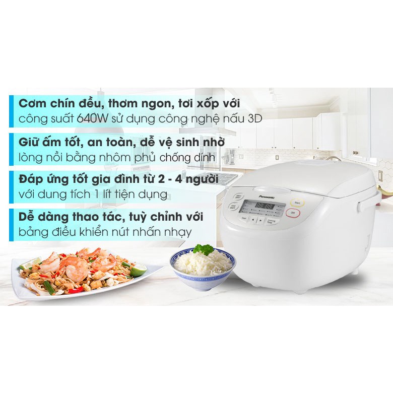 Nồi cơm điện tử Panasonic 1 lít SR-CL108WRA