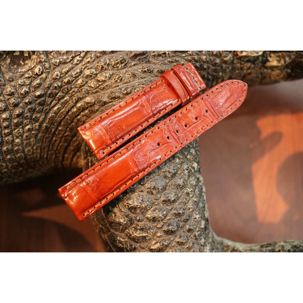 Dây đồng hồ da cá sấu may máy 16/18/20/22mm  Cá Sấu Thành Vinh