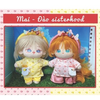 | outfit doll 20cm | áo dài mai đào cho doll 20cm, 30cm, 15cm