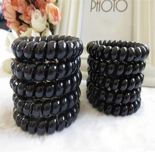 10 PCS Dây Cột Tóc Lò Xo Cao Su Co Giãn Màu Đen