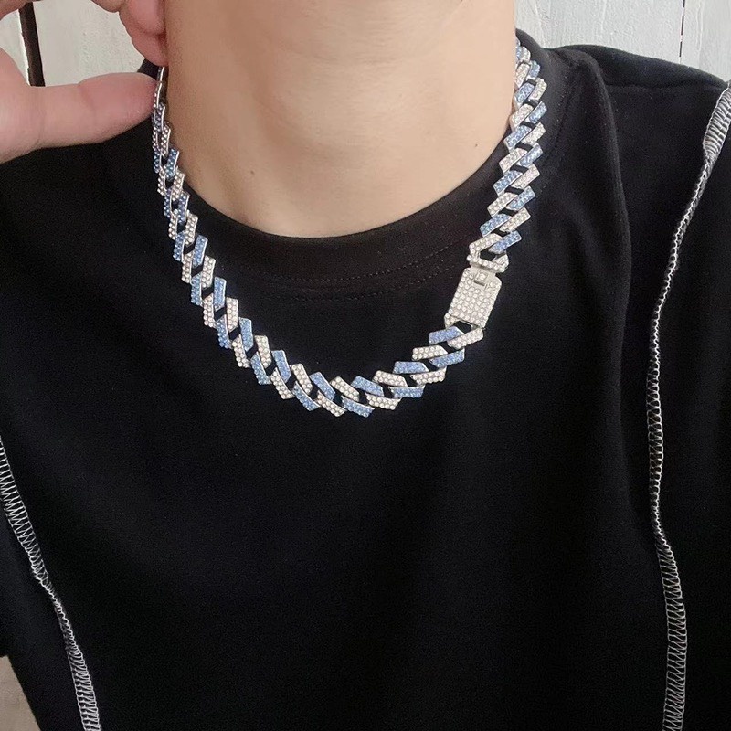 Dây chuyền nam Kèm Vòng Tay Nam HipHop Merin Dạng Chuỗi Xích Đẹp Streetwear Thép Titan - XAVY Đá