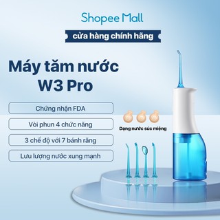Máy tăm nước w3 pro 240ml chứng nhận fda 3 chế độ với 7 bánh răng