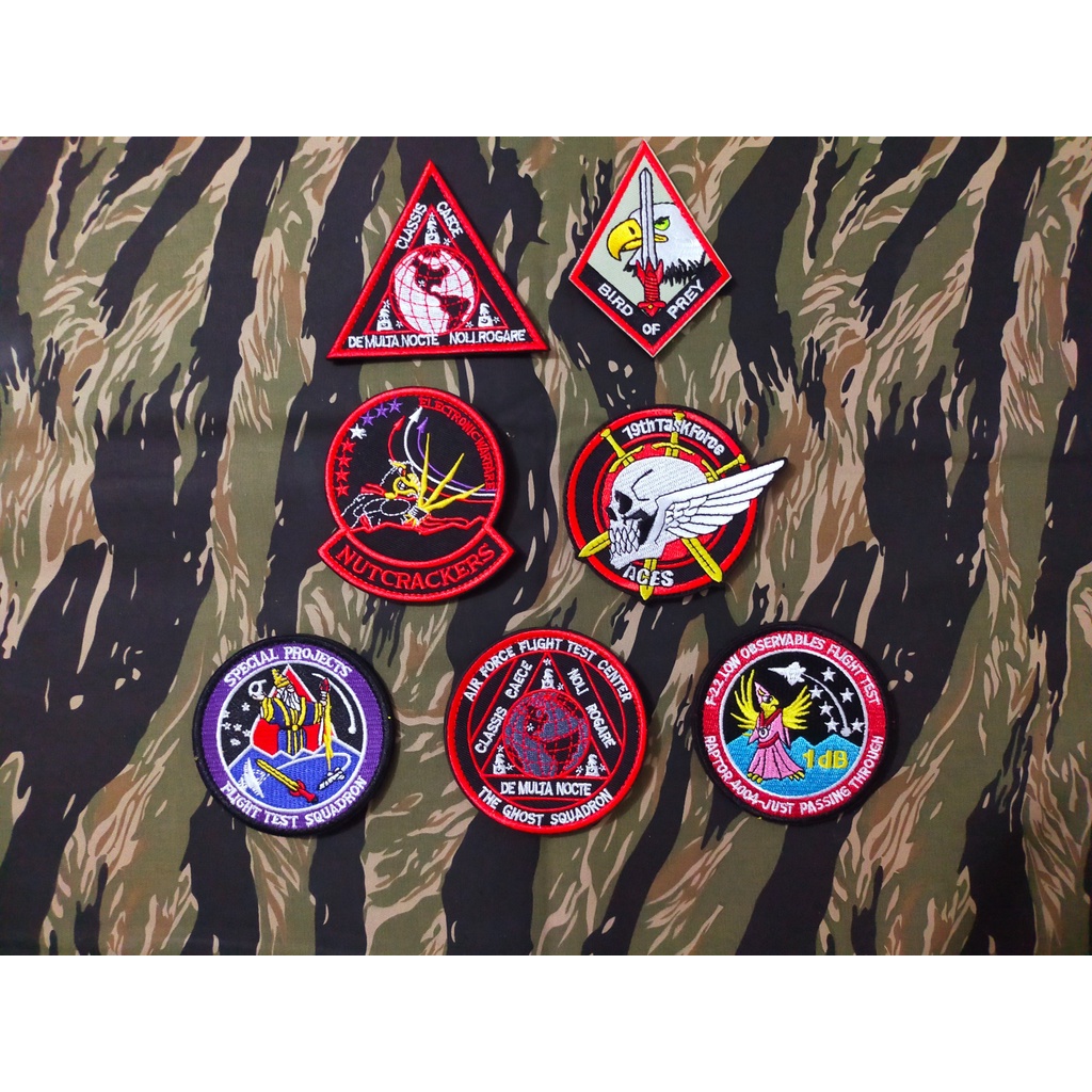 Bộ Logo thêu, Patch, dán xé velcro (Hook and Loop), Không quân US AIR FORCE The Ghost, trang trí áo khoác, balo, đồ lính
