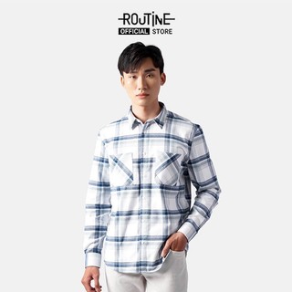 Áo sơ mi nam flannel tay dài kẻ caro form regular - routine 10f22shl029