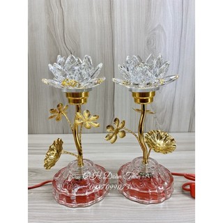 Một cặp đèn hoa sen pha lê M428