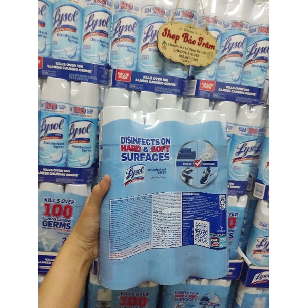 Set 3 chai kháng khuẩn Lysol 538g