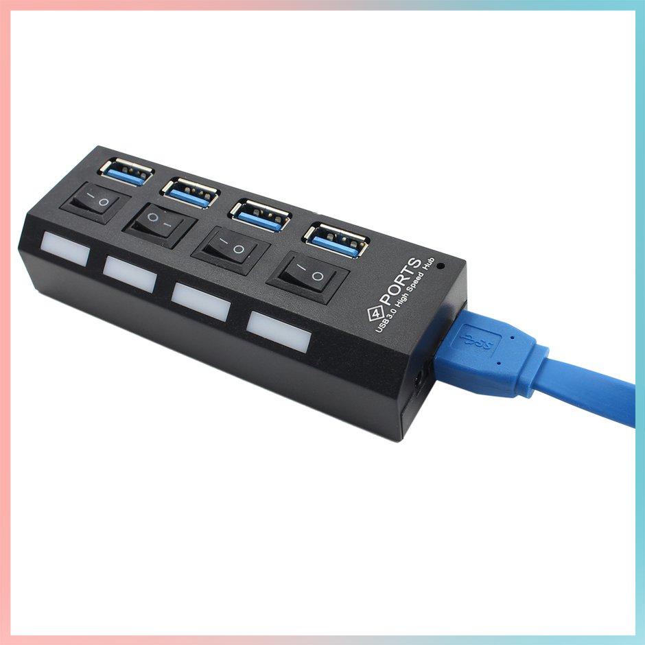 【giao hàng hôm nay>>>USB 3.0 High Speed Hub with Separate Four Ports Compact Lightweight Power Adapter Hub with Power Supply