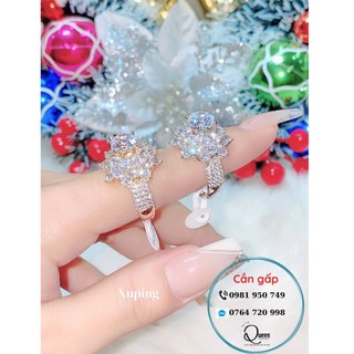 Nhẫn nữ mặt hoa đính đá siêu hot trend-hn1912008