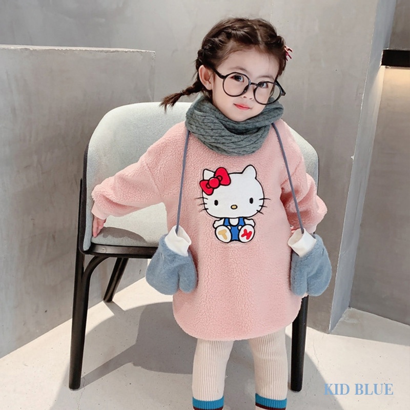 Đầm Nỉ Dày Chui Đầu Thời Trang Mùa Đông Cho Bé Gái