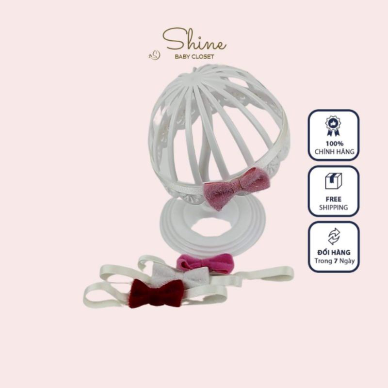 Băng đô công chúa thời trang đáng yêu dành cho bé gái sơ sinh Shine Baby Closet chất nơ nhung mềm mại