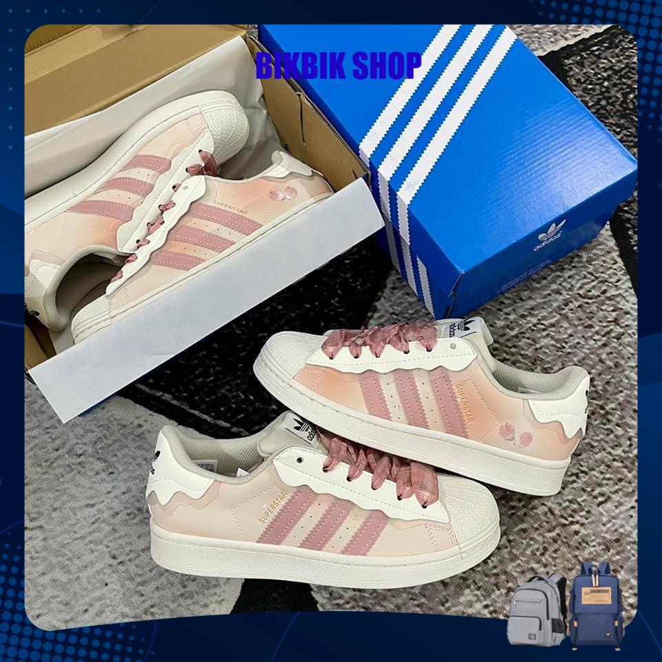 Giày Adidas Superstar Das Sò 3 Màu Kem, Hồng, Xanh, Giày thể thao Adidas Sò
