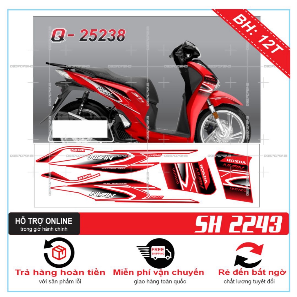 TEM RỜI SH 2019 DÁN XE ĐỎ - THU DECAL