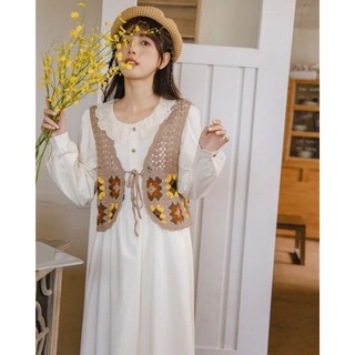 (CÓ SẴN) ĐẦM MIDI THÊU HOA DÀI TAY THIẾT KẾ VINTAGE KIỂU PHÁP SIÊU XINH