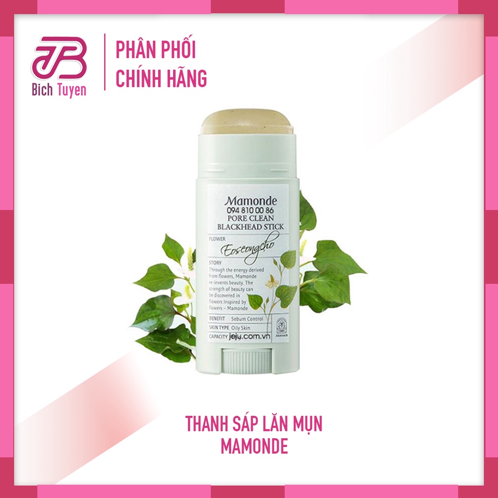 Thanh lăn mụn đầu đen MAMONDE Pore Clean Blackhead Stick Giúp Se Khít Lỗ Chân Lông Kiềm Dầu  BT Cosmetic Sáp lăn mụ
