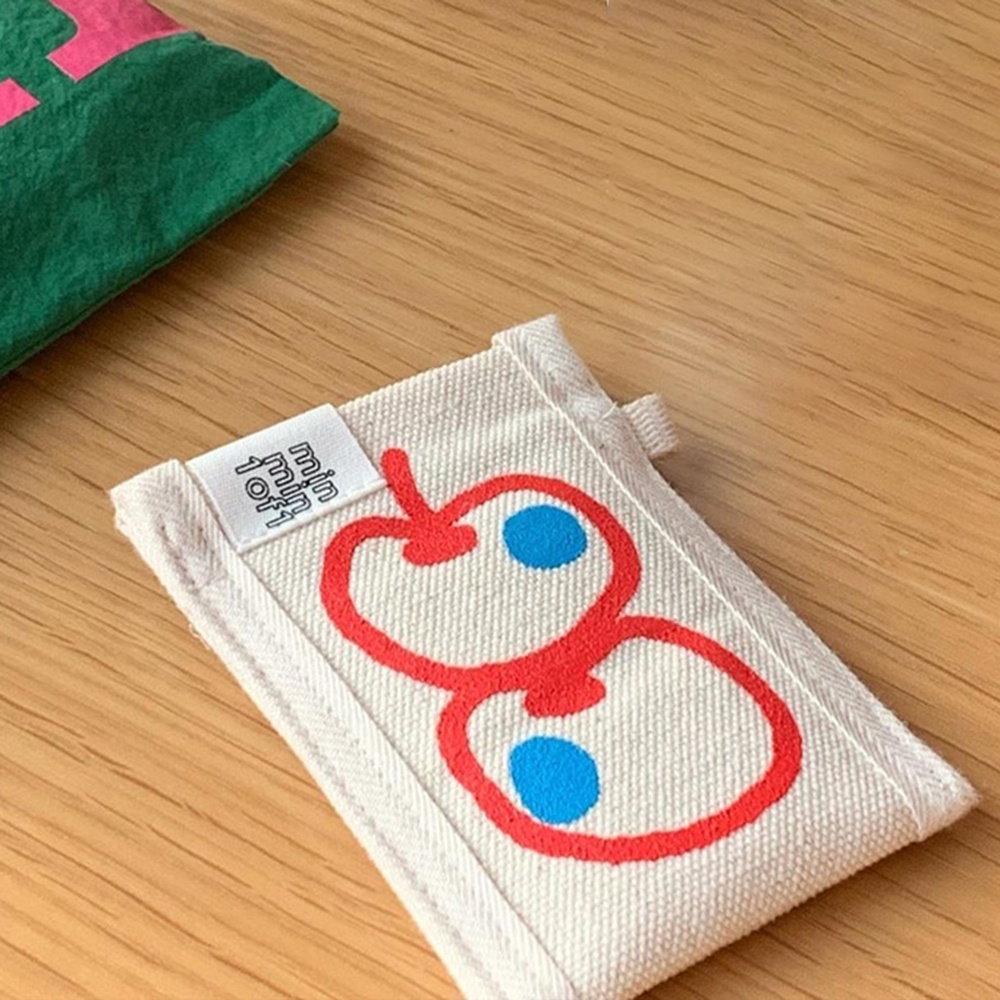 Ví Đựng Thẻ ID Bằng Vải Canvas Hai Lớp In Họa Tiết Hoa