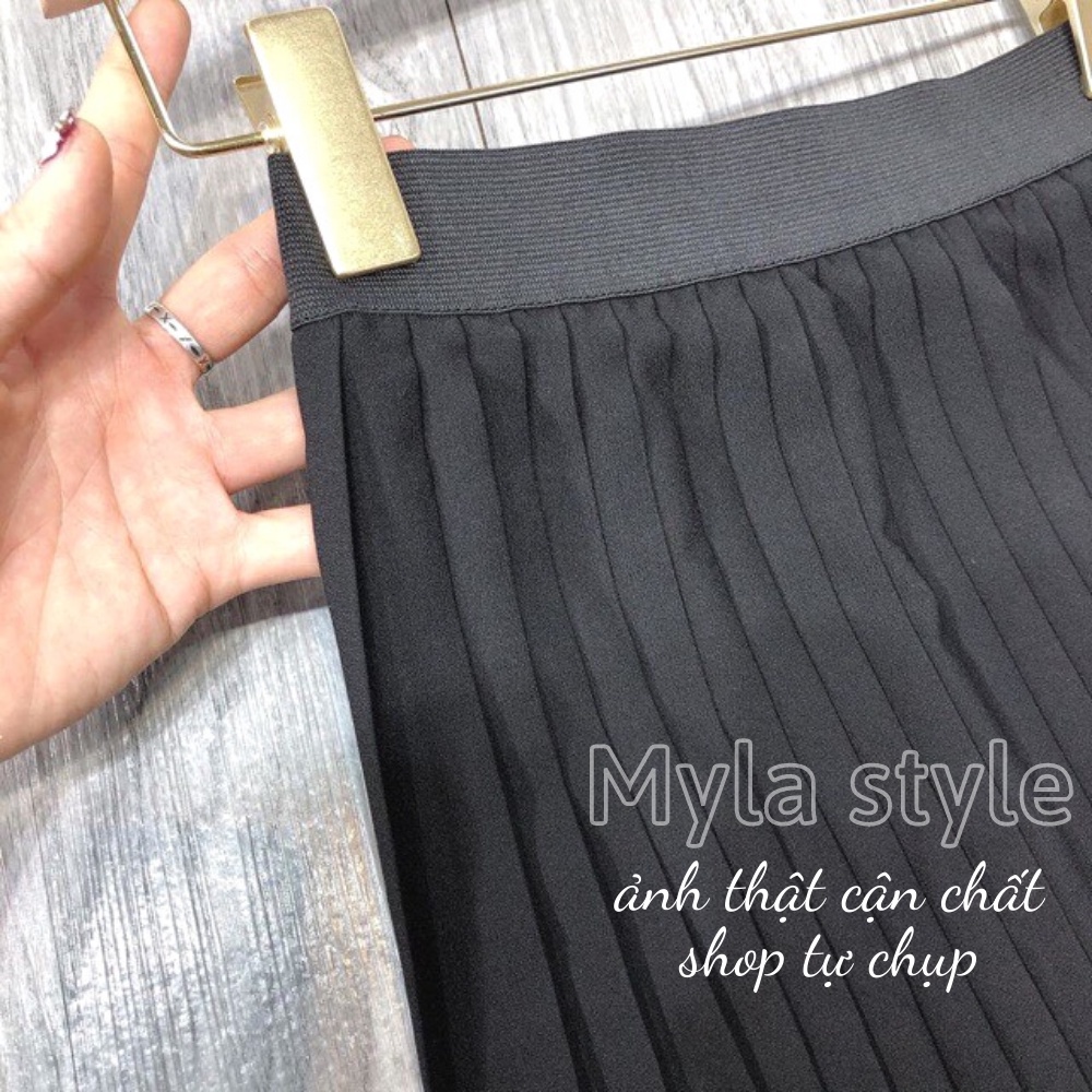 Chân váy tầng xếp ly 75cm , chân váy nữ bigsize , trắng đen dáng dài ngắn xòe phong cách công 4 tang, CV5