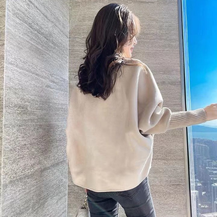 IELGY Áo Khoác Len Lông Cừu Dáng Rộng Phong Cách Hàn Quốc Cho Nữ