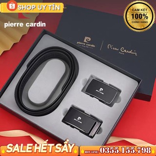 Thắt lưng Pierre Cardin 1 dây 2 mặt, mặt kính , da bò cao cấp